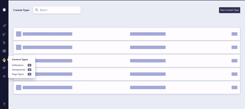 An animations showing the Creation, Filtering, and Updating of a
collection via the Content Types Pane